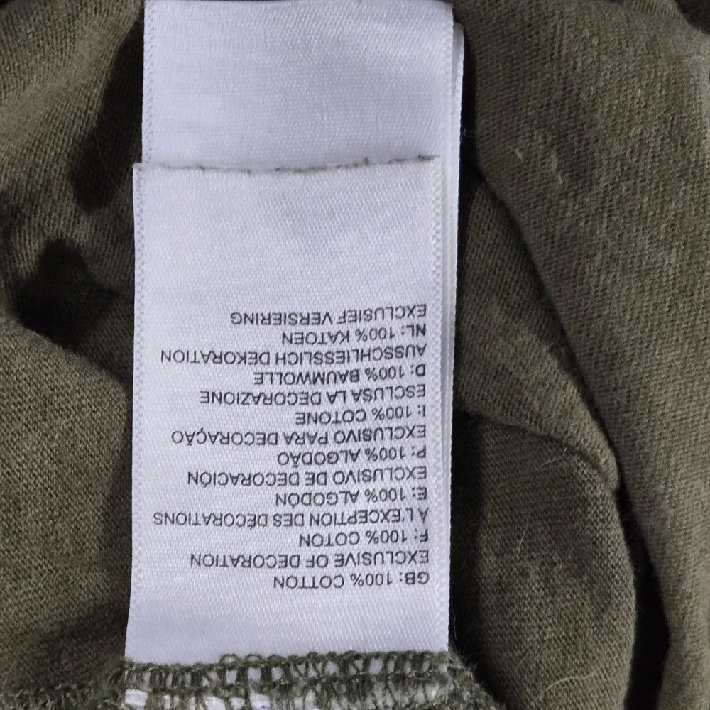 The North Face Men Shirt XXL Olive Green Logo Slogan Short Sleeve
